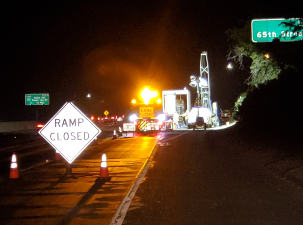 US 50 at 65th Street Core Drilling Week of 9-28-2020