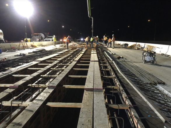 concrete pour W/X freeway